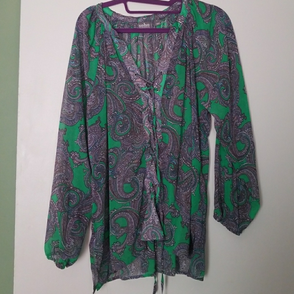 Long sleeved peasant blouse